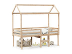 High bed with roof 90x200 cm solid pine wood 79746RLDX