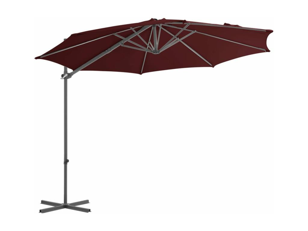 Offset outdoor parasol with burgundy 02 0008476 81188WZFZ