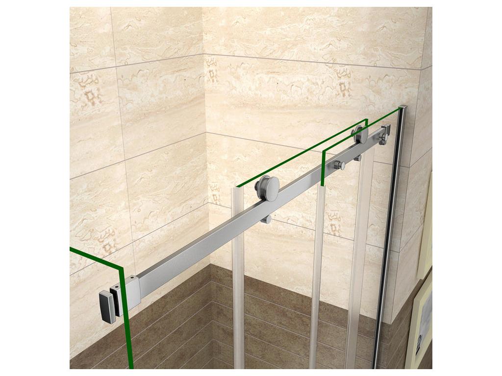 Sliding shower enclosure 160x80x195cm, 160cm shower door, 195cm side panel, 8mm anti-limescale glass, 38883WHVH
