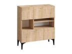 Buffet with 3 niches and 4 doors, oak finish, H125 cm - Bohometop 38400ZEZR