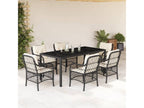7-Piece Garden Dining Set with Cushions, Black Wicker Resin 78368SJDR
