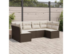 Garden furniture set with cushions, 6 pieces, brown wicker resin, 78887TZAE