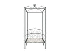 Grey Metal Canopy Bed Frame 100x200 cm 33126FIGE