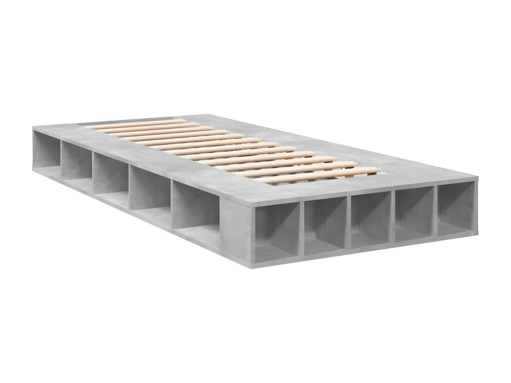 Concrete grey bed frame 90x200 engineered wood 70851XWYQ