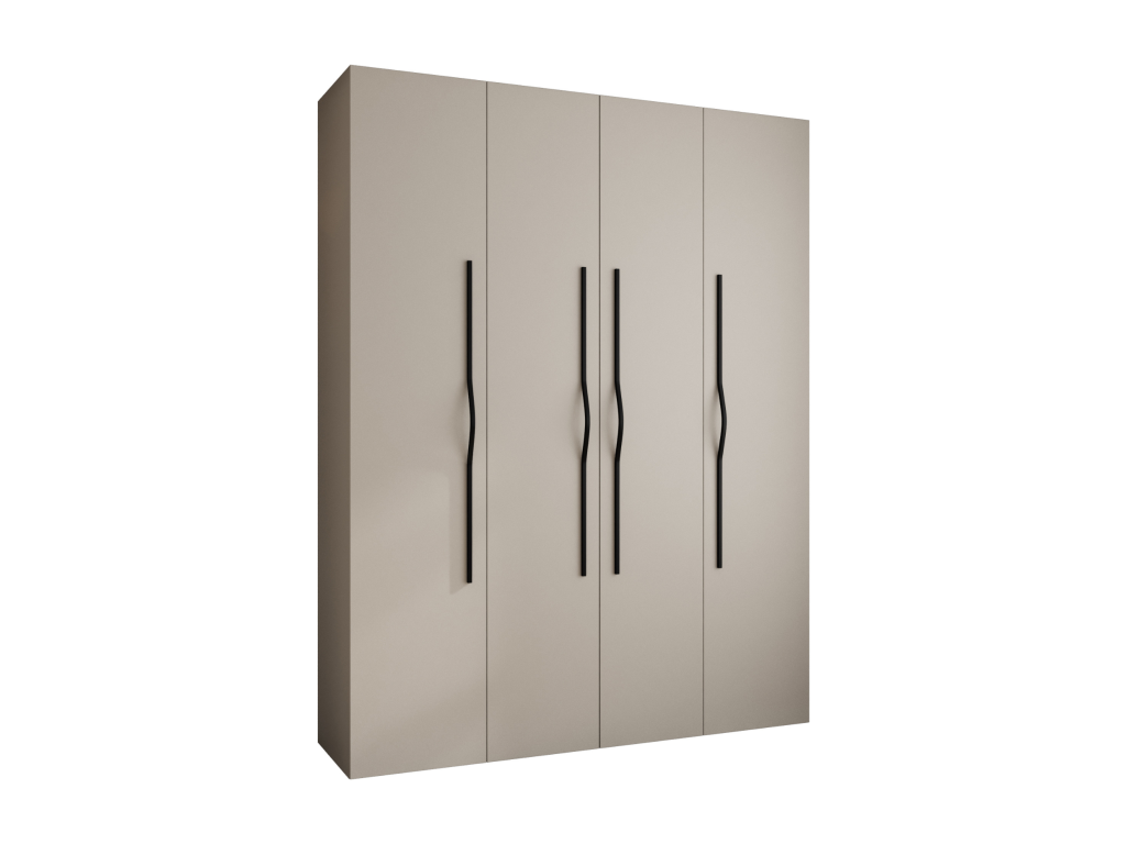 Bohometop 2 Hinged Door Wardrobe 245.5/190/40 4 Doors Cashmere/Black 00295HYAT