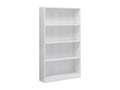 4-Tier Bookshelf, Glossy White, 80x24x142 cm, Chipboard, 29144WVNR