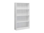 4-Tier Bookshelf, Glossy White, 80x24x142 cm, Chipboard, 29144WVNR
