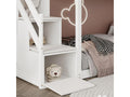 Bunk bed with storage - 2x90x200 cm - 3 niches - Bohometop slatted base - white color 19121SWKN