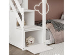 Bunk bed with storage - 2x90x200 cm - 3 niches - Bohometop slatted base - white color 19121SWKN