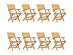 8-piece folding garden chairs, 55x62x90 cm, solid teak wood, 00738OGWX