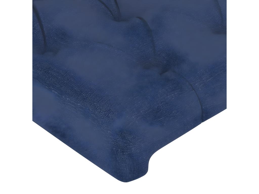 Headboard with wings, Blue, 203x23x118/128 cm, Fabric, 00531XCFY