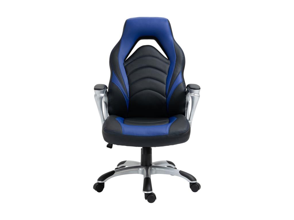 Office chair - Faux leather / Plastic - Black / Blue - Bohometop 72700XHSW