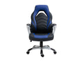Office chair - Faux leather / Plastic - Black / Blue - Bohometop 72700XHSW