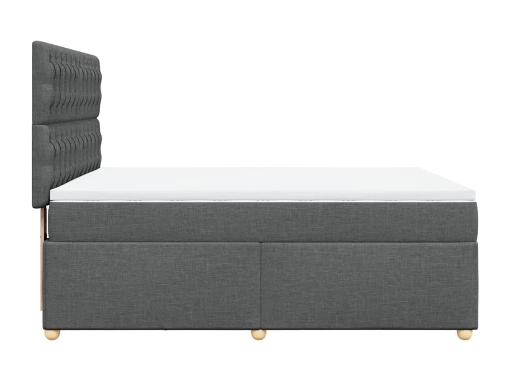 Bohometop bed base with mattress, dark grey, 140x200cm, fabric, 11762JDHO