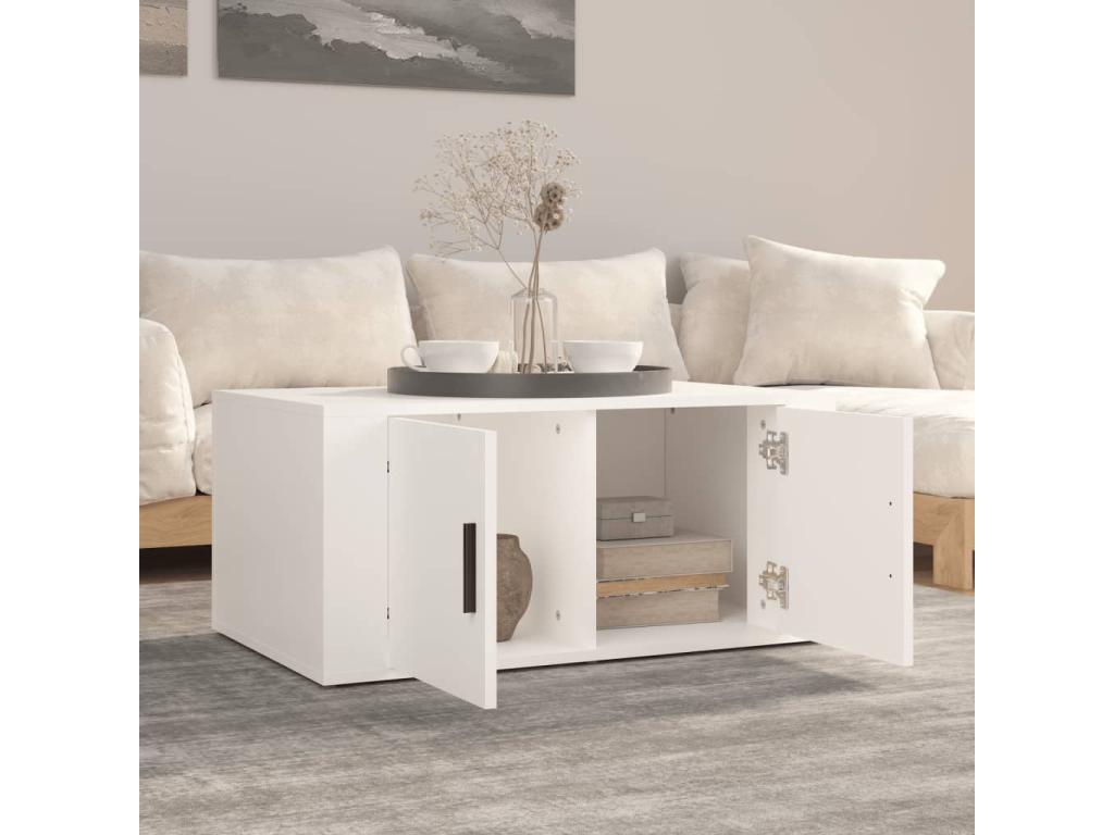 Coffee table, white, 80x50x36 cm, engineered wood, 73563FFAA