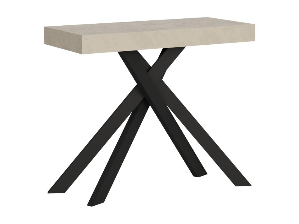 Bohometop Small extendable console table, 90x40/196 cm, cashmere, anthracite legs, 33197OBZX