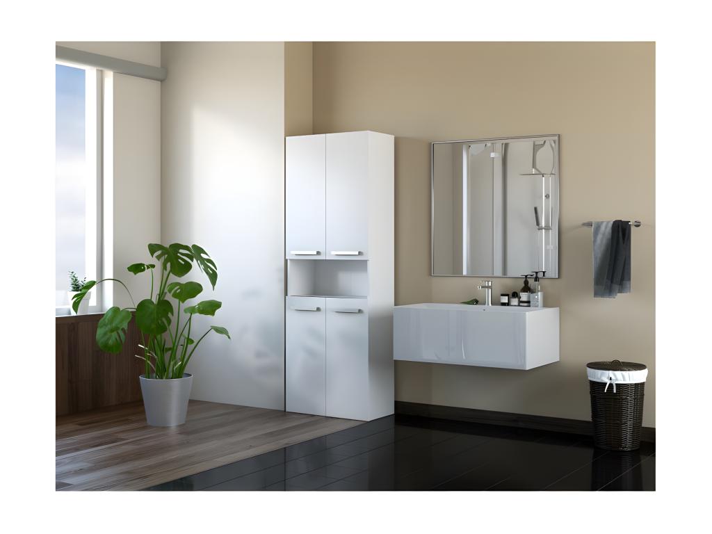 Homelumiere - Bathroom cabinet with basket door - Modern style - 174x60x30 cm - Bathroom column