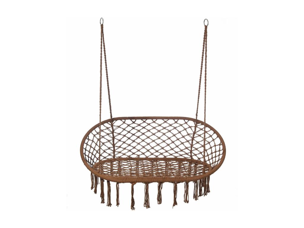 Bohometop Hanging Chair 150x130x70 Polycotton Steel Brown Bohometop 07055KBST