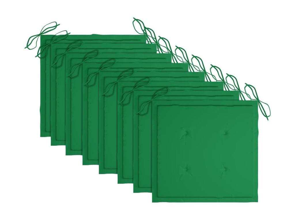 Garden chairs with cushions, set of 8, solid wood, by Bohometop, 67894QKSV