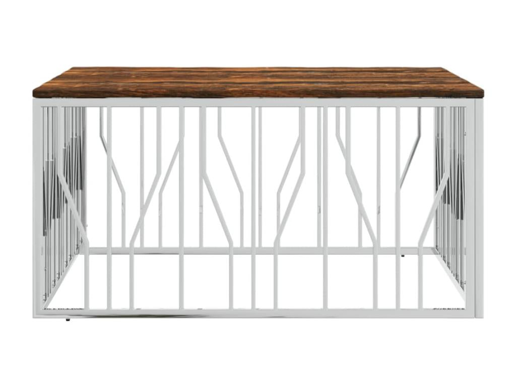 Silver coffee table, stainless steel/reclaimed solid wood 72738KPKP