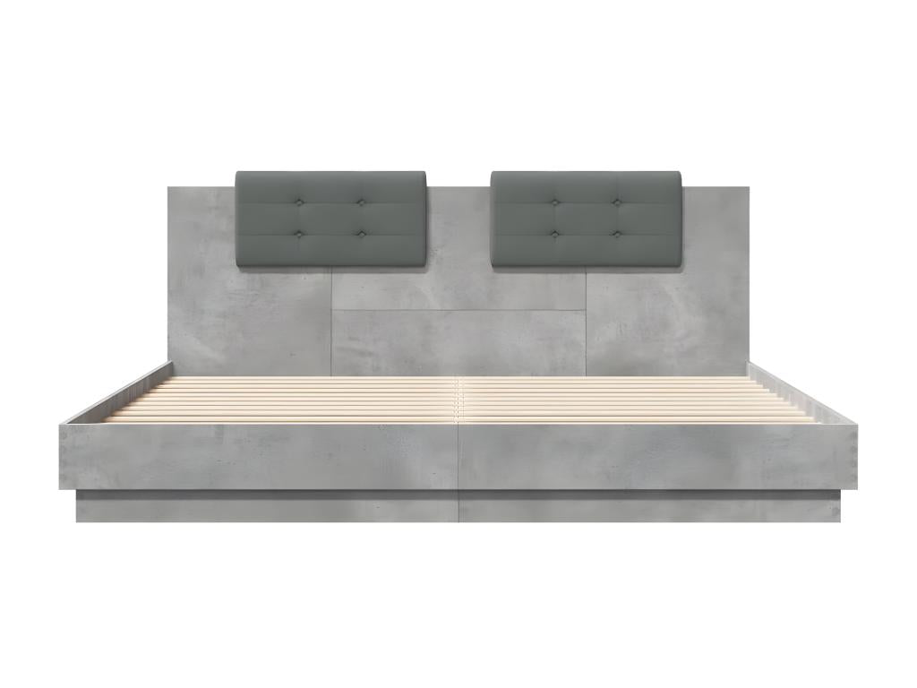 Bed frame without mattress, concrete grey, 160x200 cm, 54753FQGE