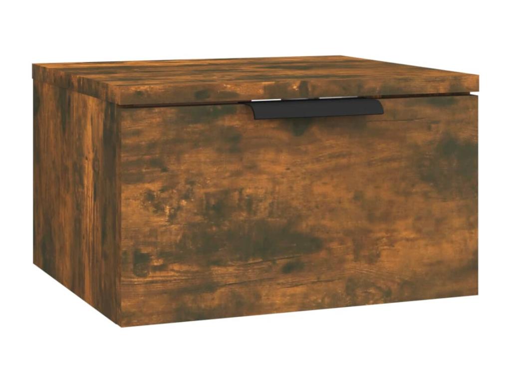 2-piece wall-mounted bedside tables, smoked oak, 34x30x20 cm, 72008ABDH