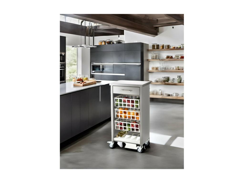 Bohometop kitchen trolley – Stainless steel gray - 93x48x34cm - Bohometop 12691MUJL