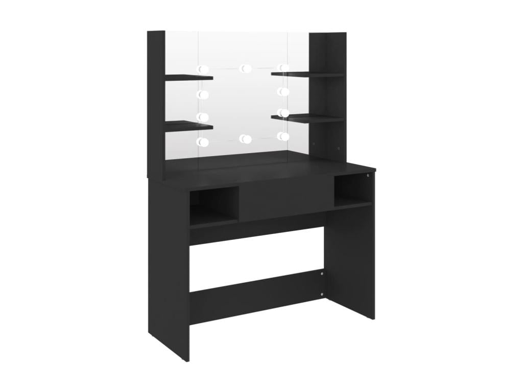 Makeup table with LED lighting 100x40x135 cm Bohometop Black 76752DIKM