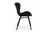 Set of 2 black velvet chairs 57692MRQM