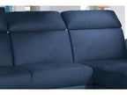 Bohometop 5-seater corner sofa bed in blue velvet fabric, right-hand corner as seen from the front - Bohometop 98925QLTN
