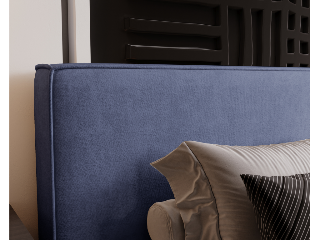 Bohometop Double Bed with Storage 200x200 cm Amare - Blue Velvet Bohometop 50 19205URPA
