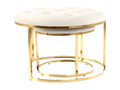 Set of 2 Bohometop Designer Stools 60cm Ivory / Gold 67940LVDM