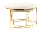 Set of 2 Bohometop Designer Stools 60cm Ivory / Gold 67940LVDM