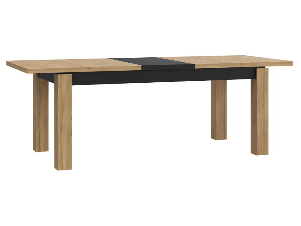 Extendable dining table 180 to 226 cm, oak and matte black finish - Bohometop 95439VVFJ