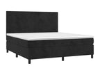 Bohometop bed base with mattress, black, 180x200 cm, velvet, 94843BZAW