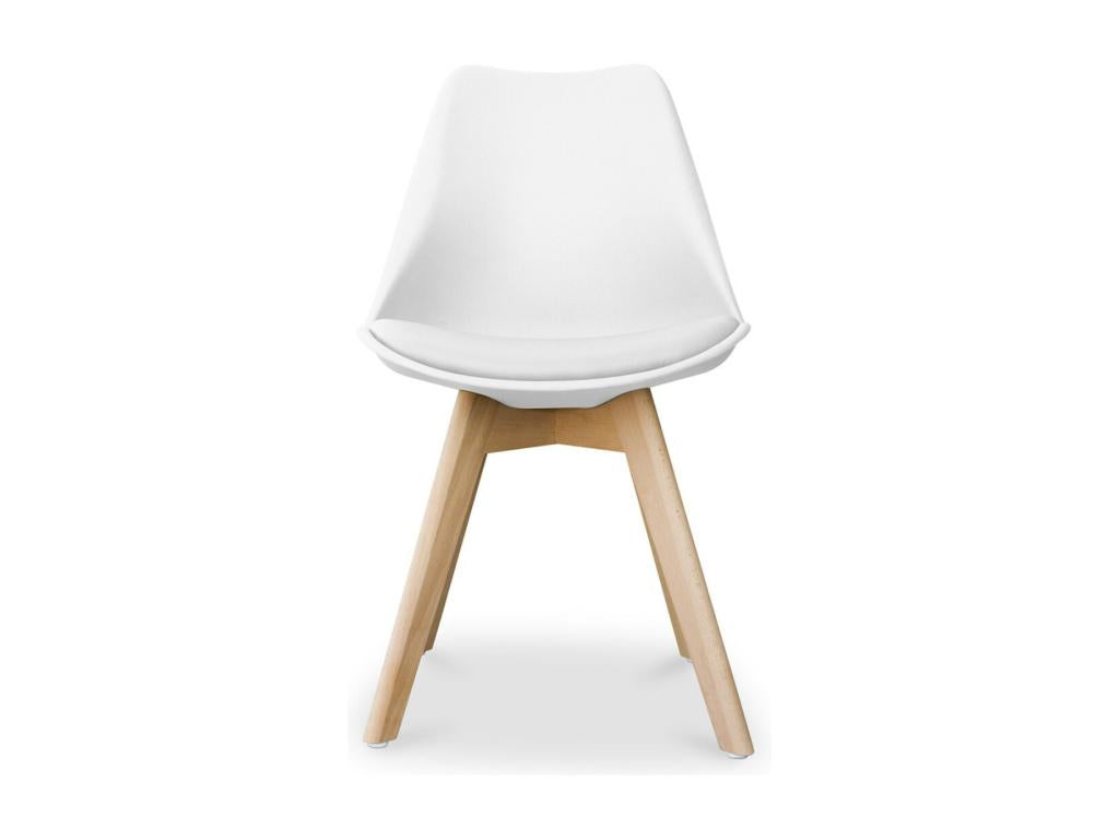 Homelumiere Nordic style chair - Faux leather seat and light wood legs - Homelumiere color