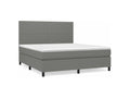 Bohometop bed base with mattress, dark grey, 180x200 cm, fabric, 17840ODXB