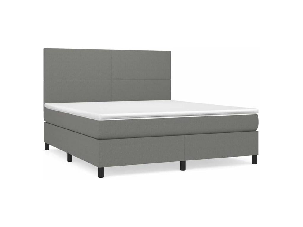 Bohometop bed base with mattress, dark grey, 180x200 cm, fabric, 17840ODXB