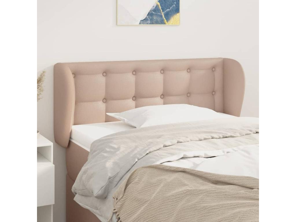 Headboard with wings, Cappuccino color, 103x23x78/88 cm, faux leather