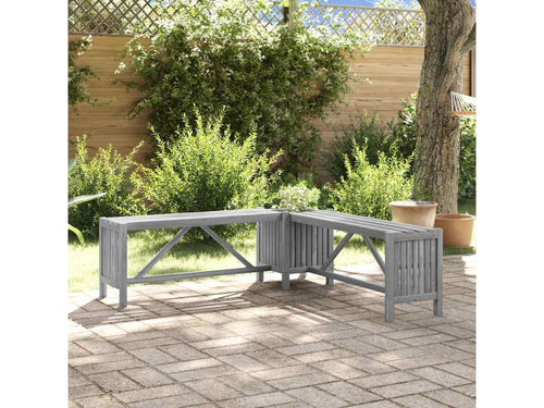 Garden corner bench and planter 117 cm Bohometop wood gray 13484KPSV