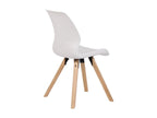 Set of 4 Dining Chairs - Plastic/Wood - White - Bohometop 99215UZLN
