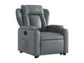 Grey faux leather electric recliner chair 48653LOUP