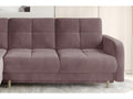 Luxury velvet convertible corner sofa with storage - pale pink, left-hand corner, front view Bohometop 63255JLAH