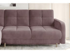 Luxury velvet convertible corner sofa with storage - pale pink, left-hand corner, front view Bohometop 63255JLAH