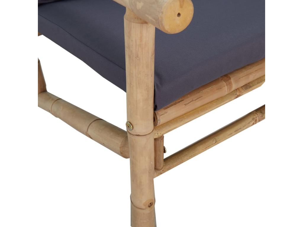 Bohometop 5-piece garden furniture set with dark grey cushions 59503NKHV