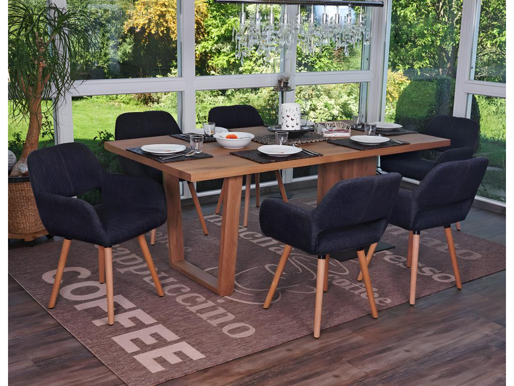 Bohometop-A50 II Dining Chair Set of 6 Dark Grey Fabric 43296RVXW