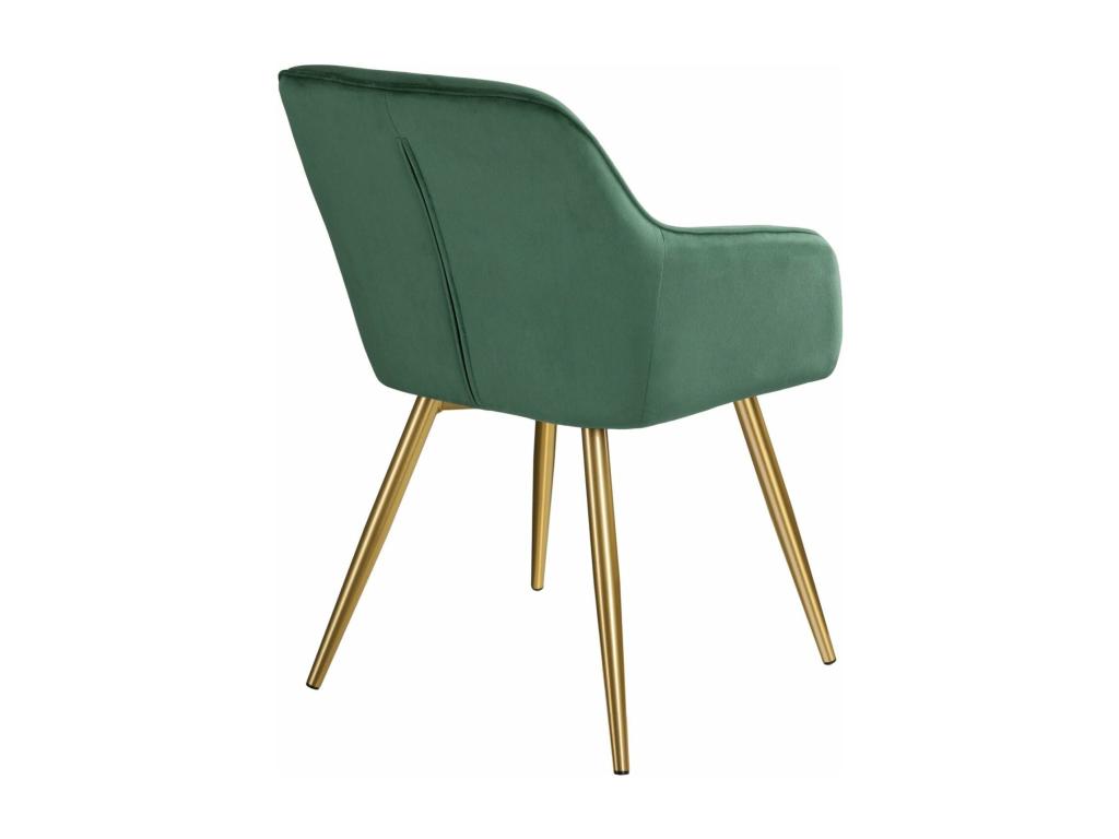 Set of 6 chairs with gold legs, elegant design, living room, kitchen, dining room seating, green velvet, 08 0000062 75035HBLB