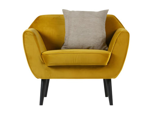 Bohometop - Soft velvet armchair in ochre yellow 05330XZRY