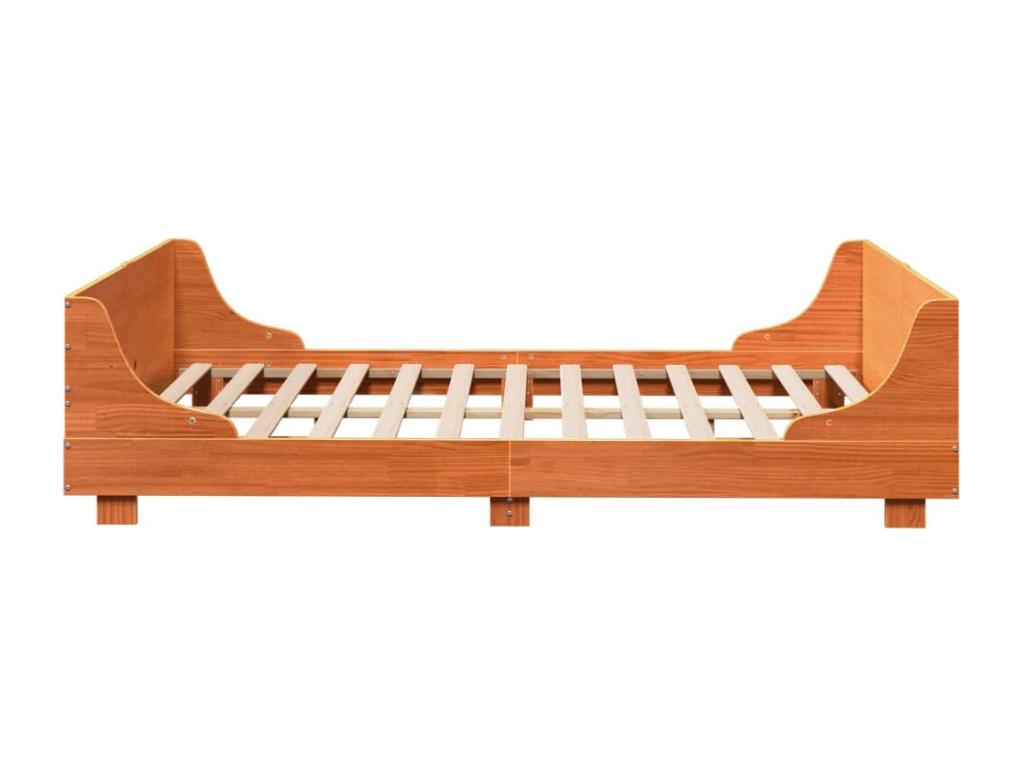 Bed frame without mattress brown wax 120x200cm solid pine wood 34164VKUF