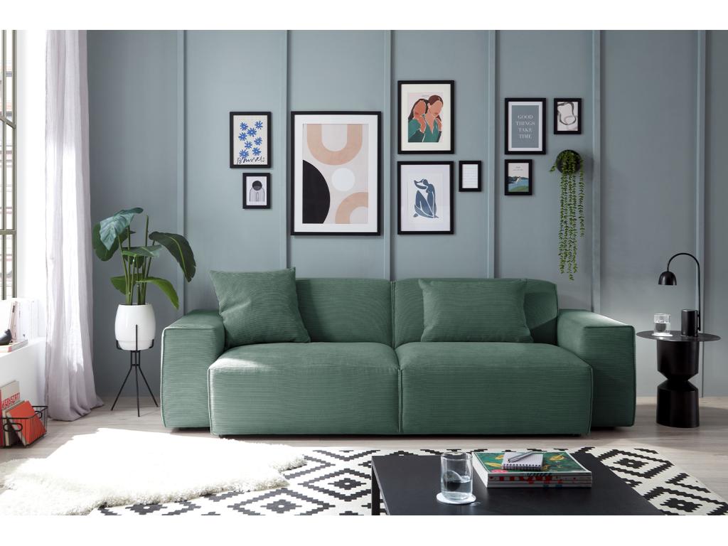 Sofa - emerald green corduroy - Bohometop 82681JBRL